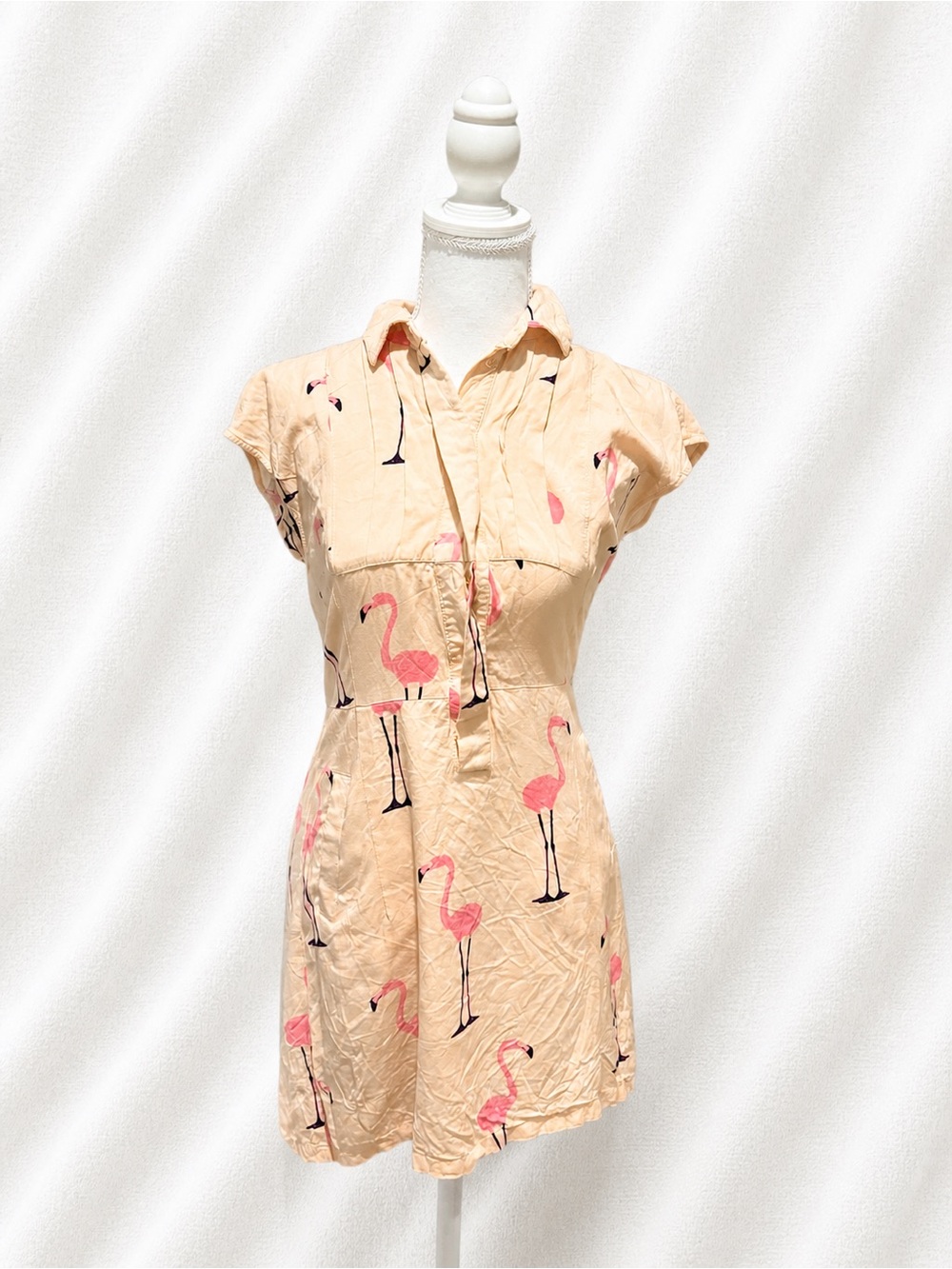 Vero Moda Peach Short-Sleeve Flamingo Shirt Dress